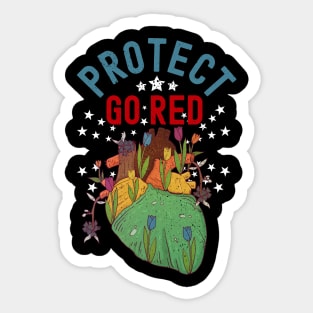 Go Red Health Heart Month Awareness Sticker